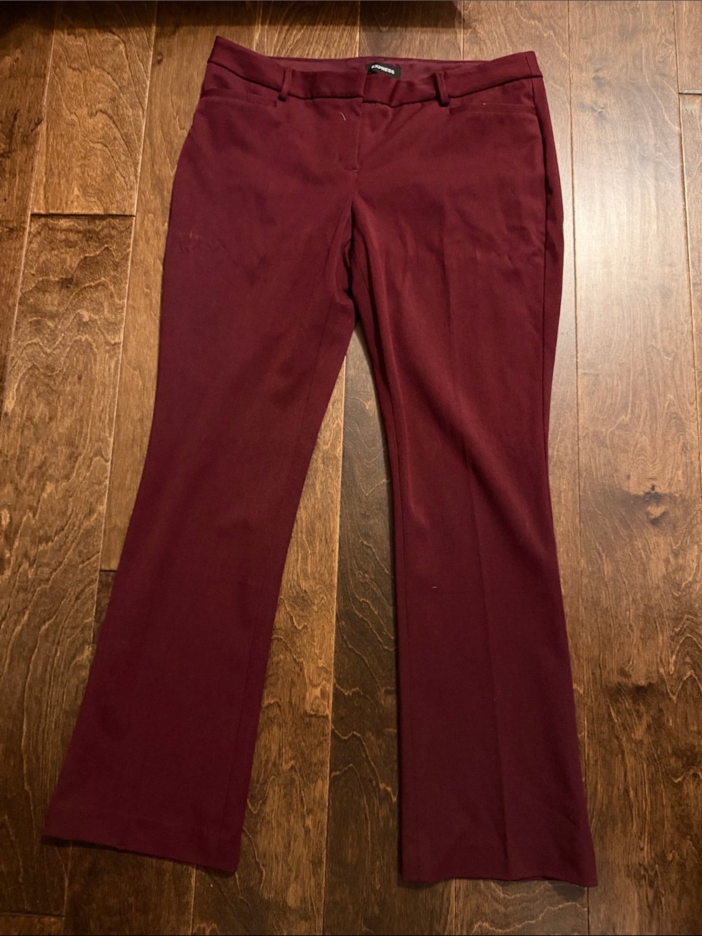 Express Boot Cut Pants in Burgundy